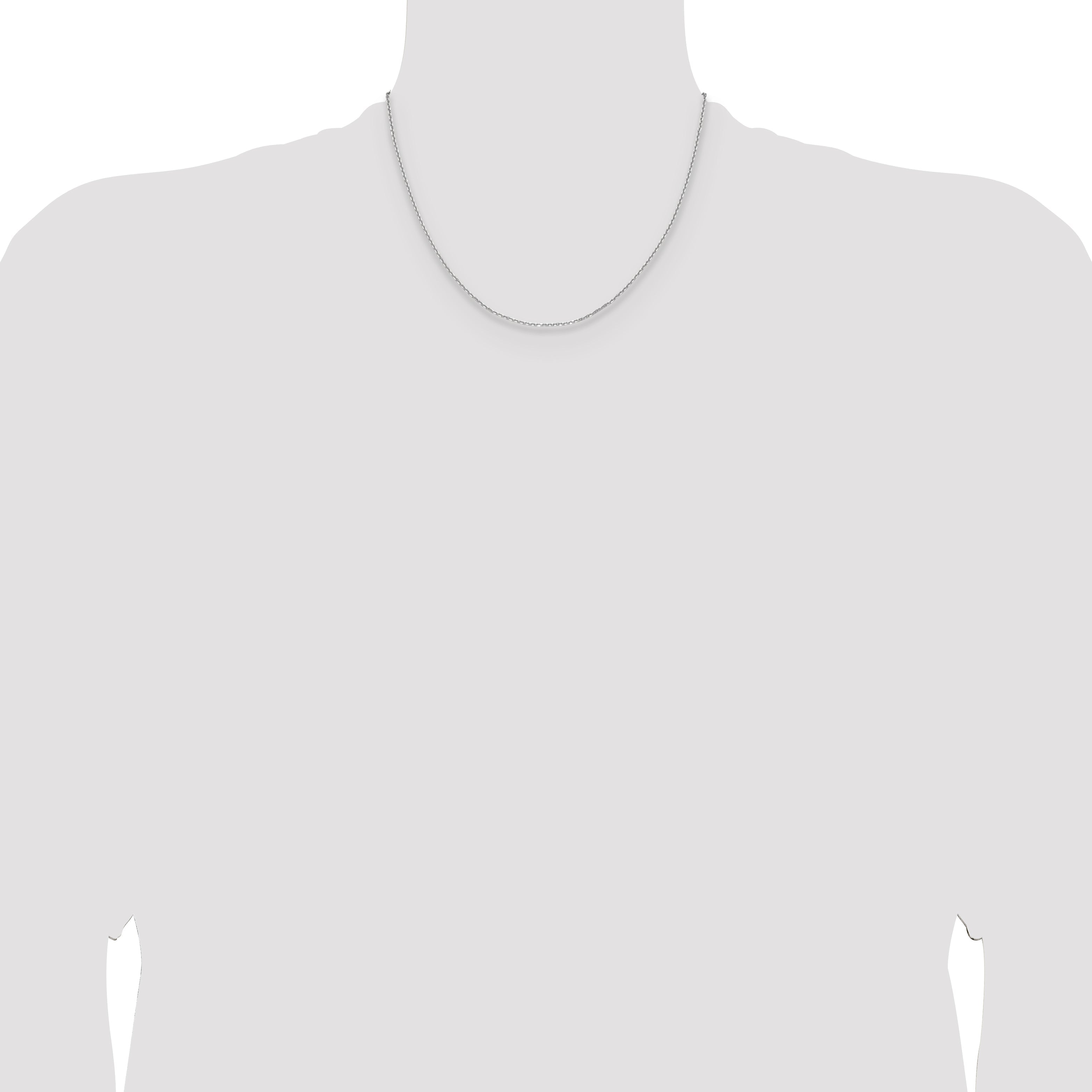 18 Inch 14K White Gold 1.45mm D/C Round Cable Chain Necklace