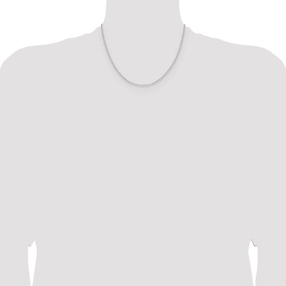 18 Inch 14K White Gold 1.45mm D/C Round Cable Chain Necklace