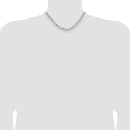 16 Inch 14K White Gold Wg 2.2mm Solid Beveled D/C Paperclip Chain Necklace