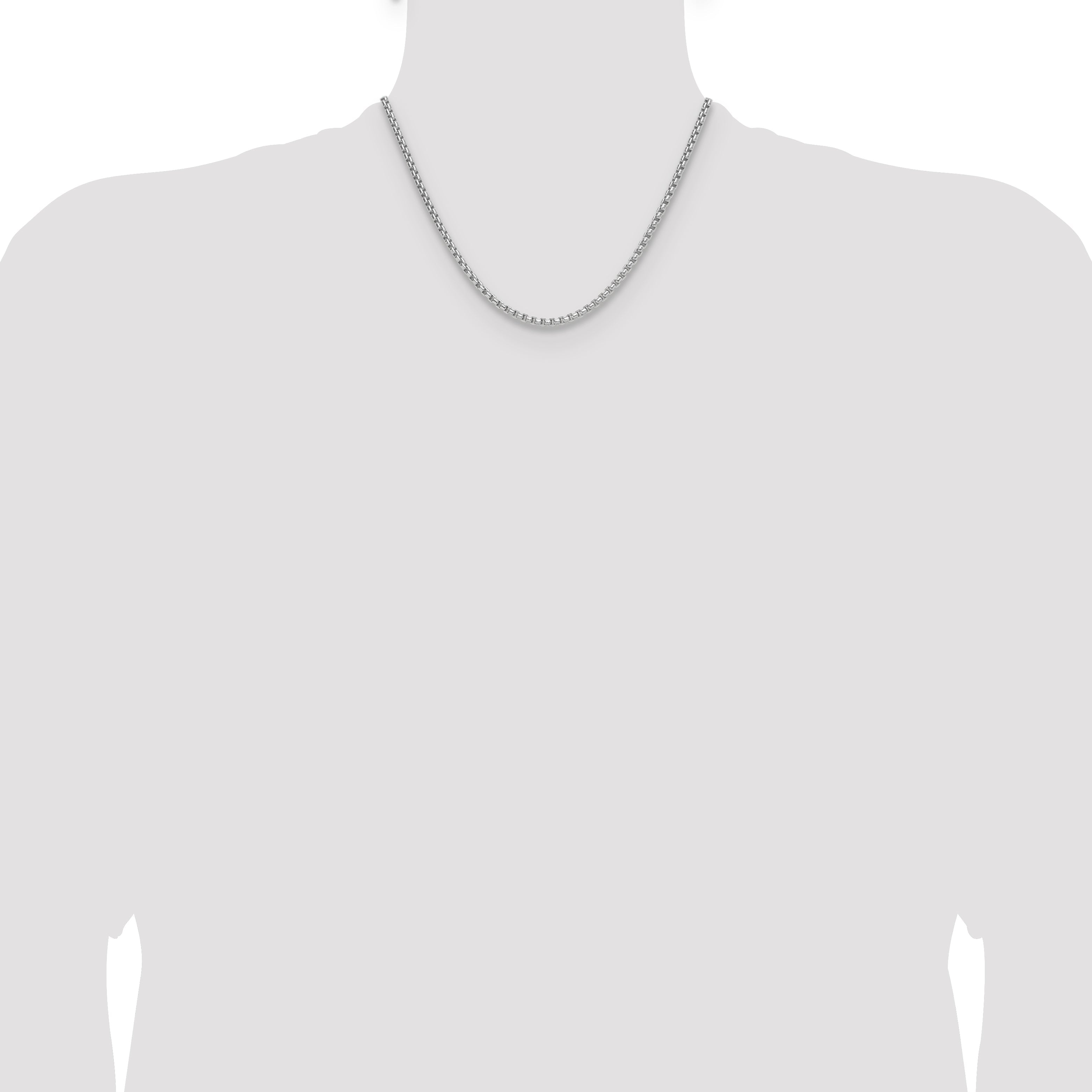 18 Inch 14K White Gold Wg 2.2mm Solid Beveled D/C Paperclip Chain Necklace