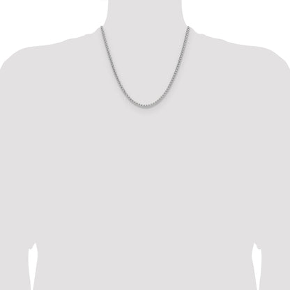 2 Inch 14K White Gold Wg 2.2mm Solid Beveled D/C Paperclip Chain Necklace