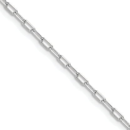 2 Inch 14K White Gold Wg 2.2mm Solid Beveled D/C Paperclip Chain Necklace