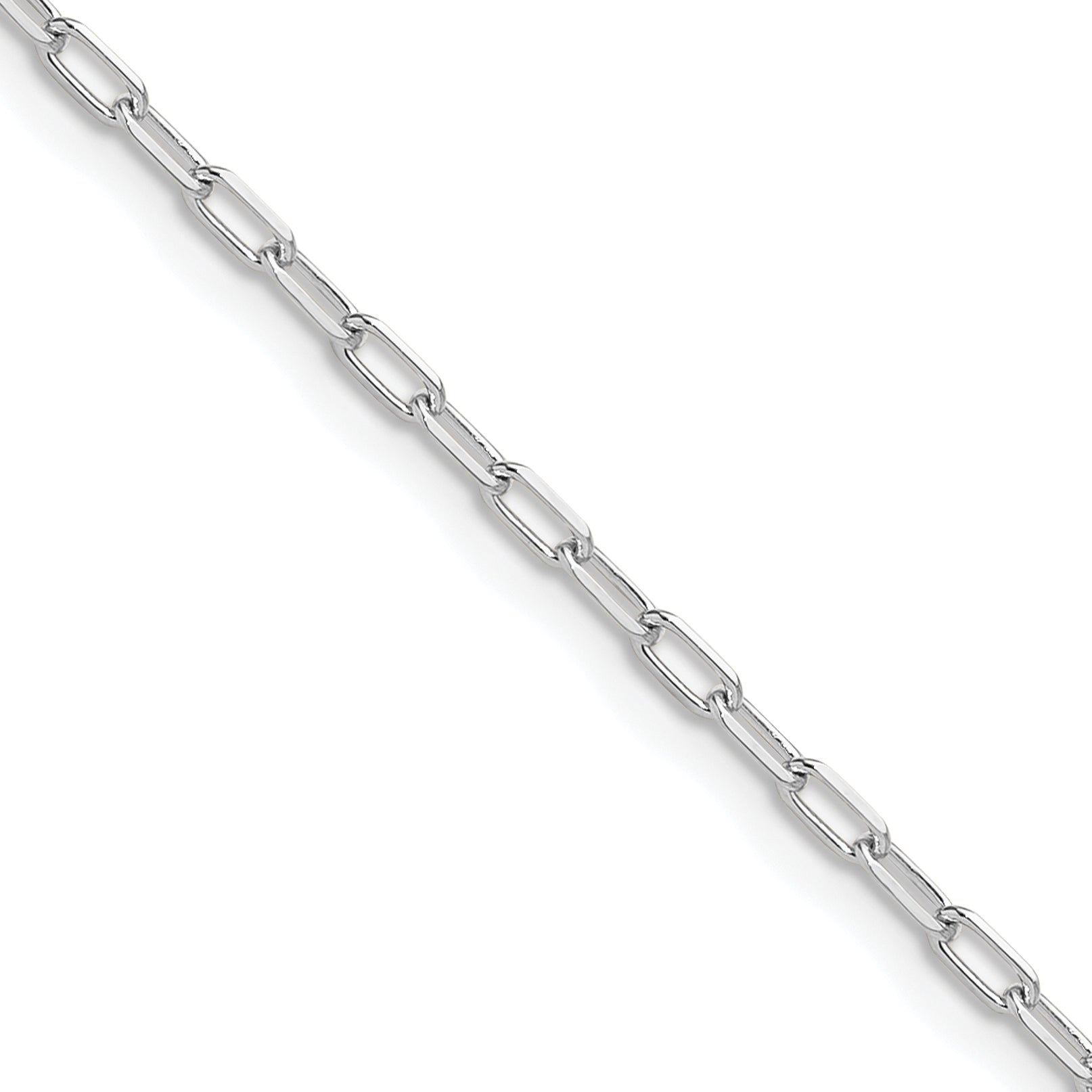 16 Inch 14K White Gold Wg 2.2mm Solid Beveled D/C Paperclip Chain Necklace