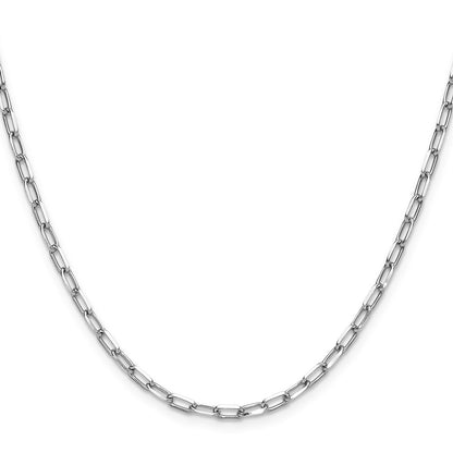 24 Inch 14K White Gold Wg 3.0mm Solid Beveled D/C Paperclip Chain Necklace