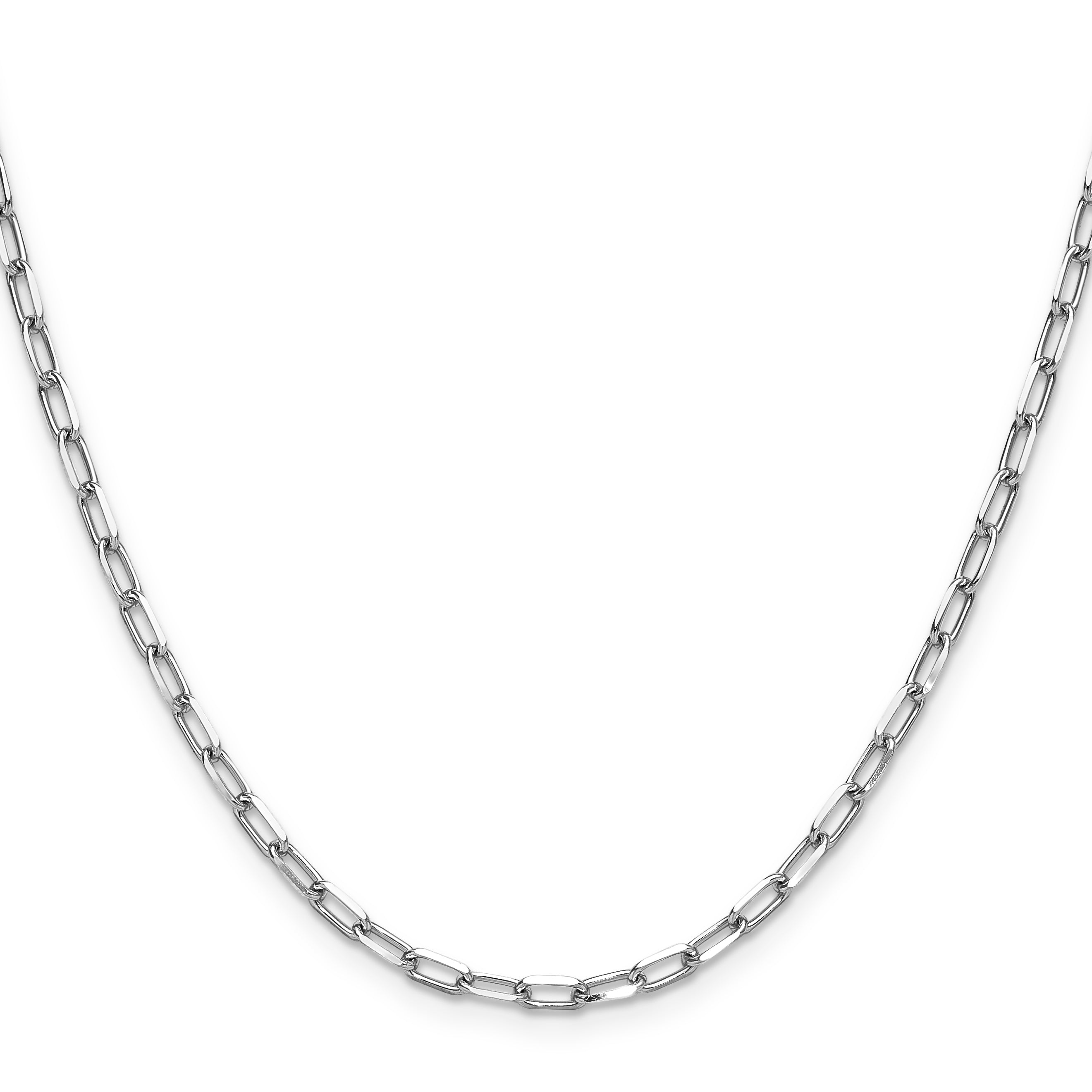 16 Inch 14K White Gold Wg 3.0mm Solid Beveled D/C Paperclip Chain Necklace