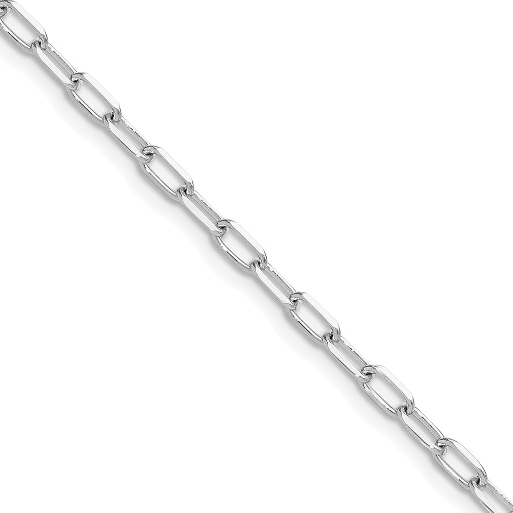 24 Inch 14K White Gold Wg 3.0mm Solid Beveled D/C Paperclip Chain Necklace