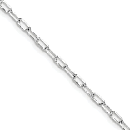 16 Inch 14K White Gold Wg 3.0mm Solid Beveled D/C Paperclip Chain Necklace
