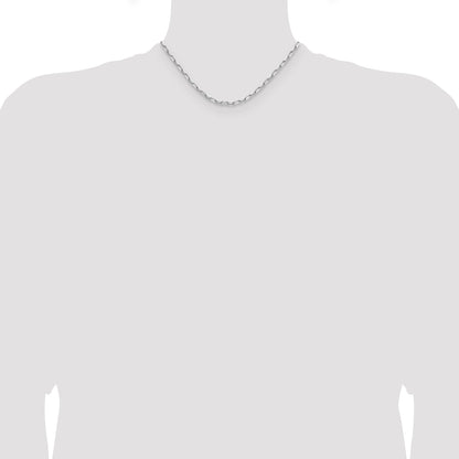 16 Inch 14K White Gold Wg 3.5mm Solid Beveled D/C Paperclip Chain Necklace