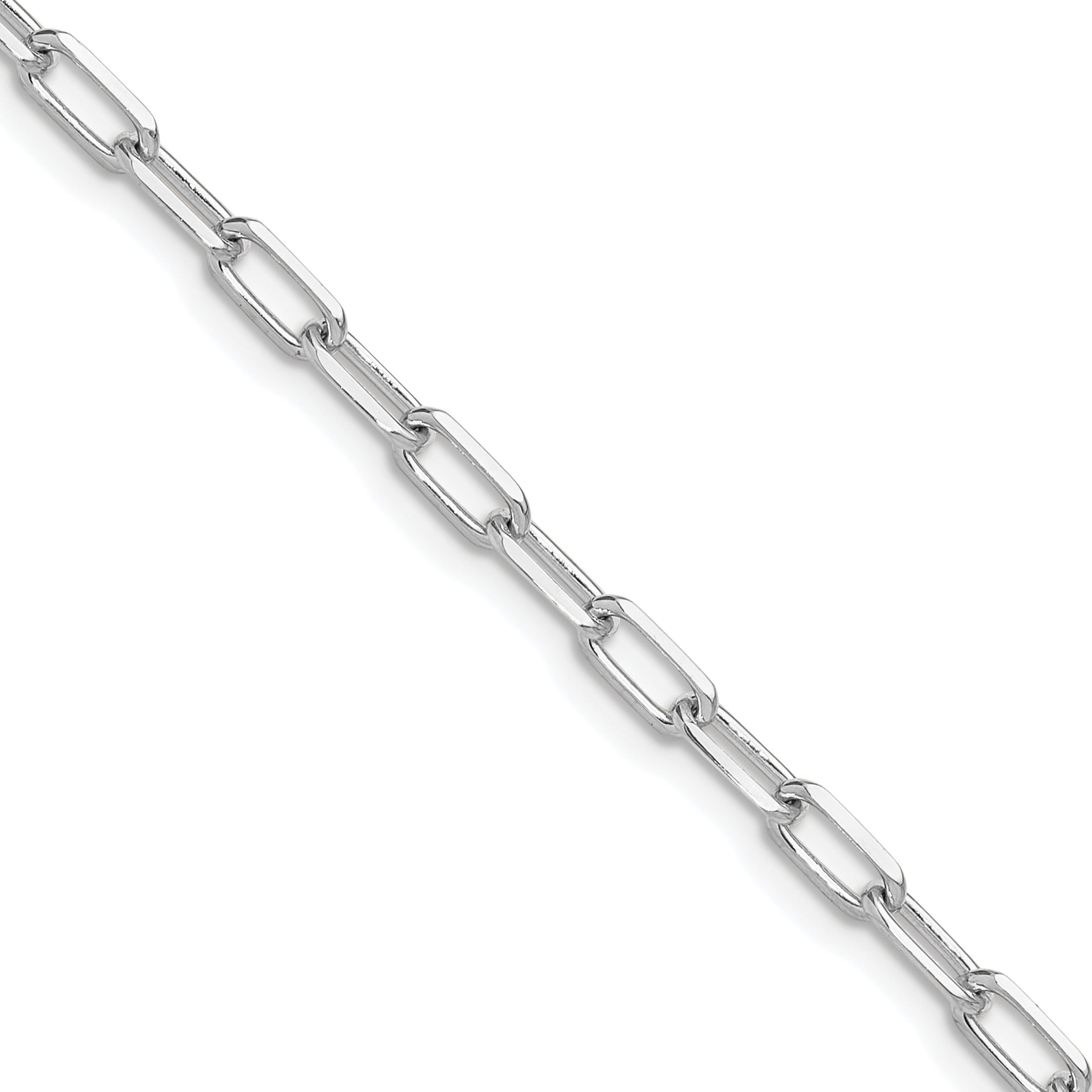 18 Inch 14K White Gold Wg 3.5mm Solid Beveled D/C Paperclip Chain Necklace