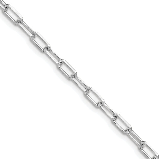 16 Inch 14K White Gold Wg 3.5mm Solid Beveled D/C Paperclip Chain Necklace