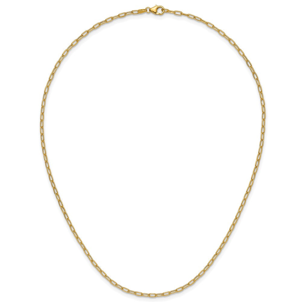 2 Inch 14K Yellow Gold 2.2mm Semi Solid Paperclip Chain Necklace
