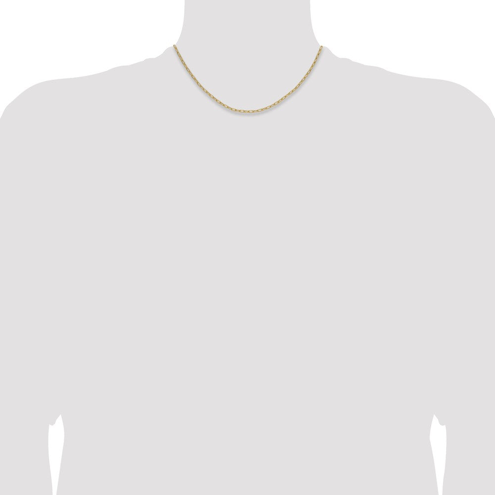 16 Inch 14K Yellow Gold 2.2mm Semi Solid Paperclip Chain Necklace