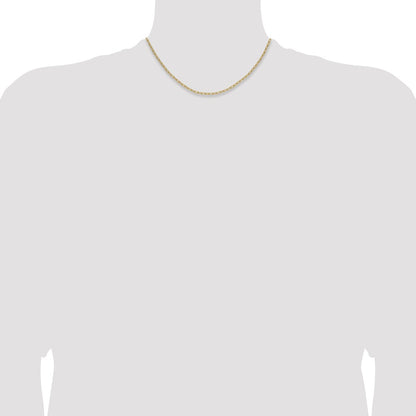 16 Inch 14K Yellow Gold 2.2mm Semi Solid Paperclip Chain Necklace