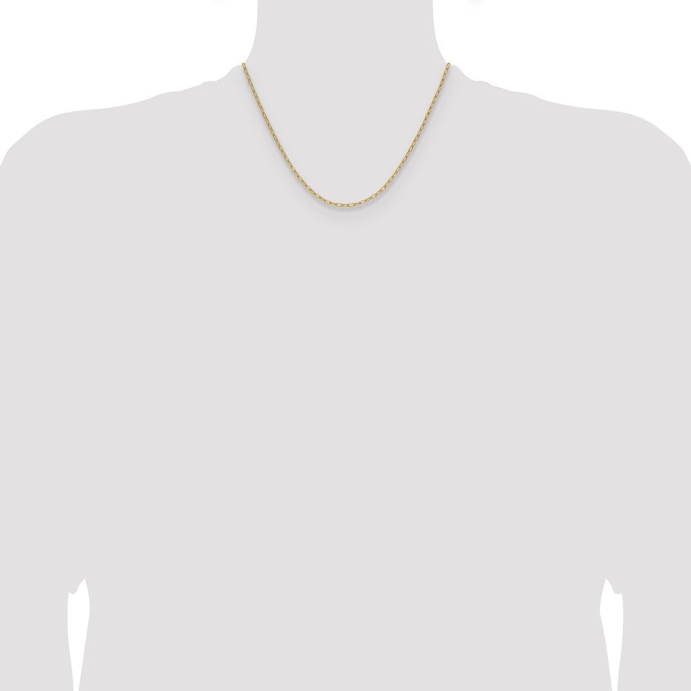 18 Inch 14K Yellow Gold 2.2mm Semi Solid Paperclip Chain Necklace