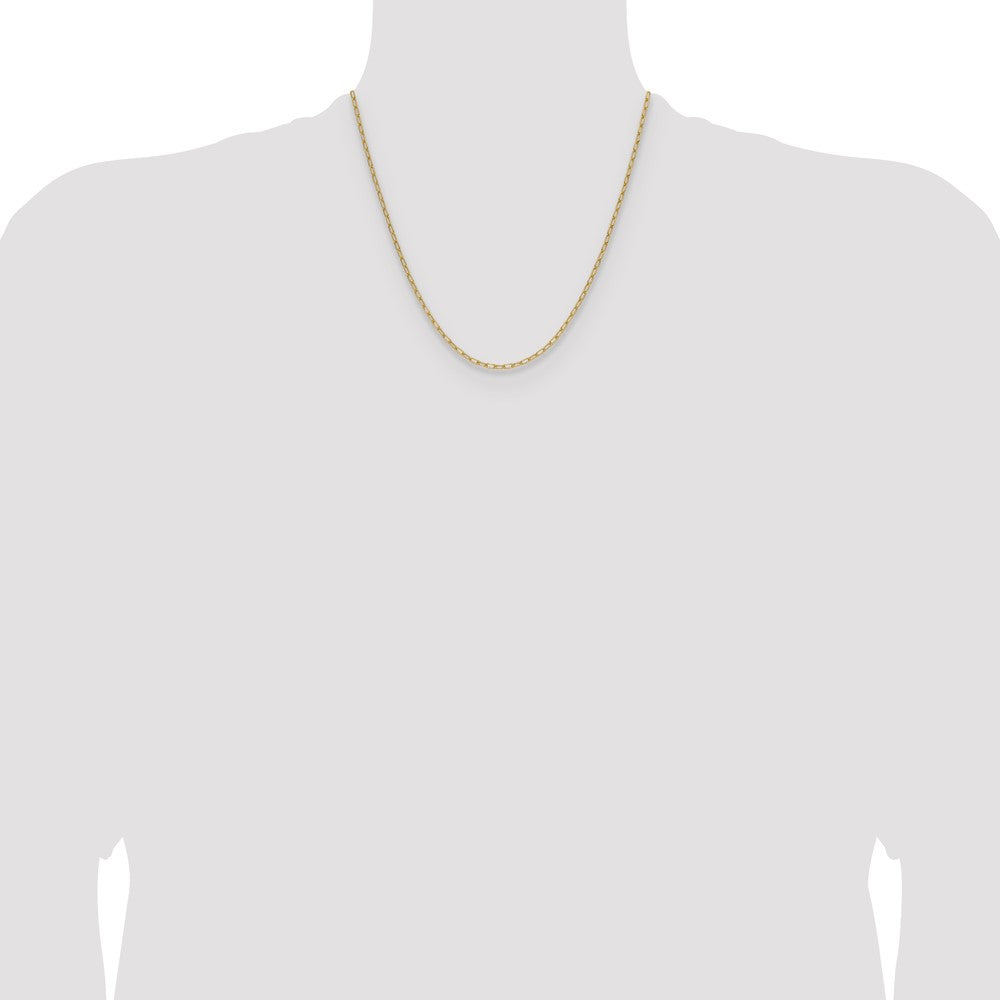 2 Inch 14K Yellow Gold 2.2mm Semi Solid Paperclip Chain Necklace