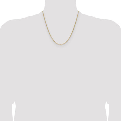 2 Inch 14K Yellow Gold 2.2mm Semi Solid Paperclip Chain Necklace
