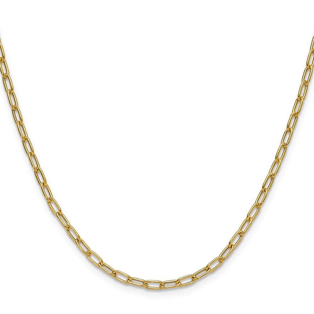 18 Inch 14K Yellow Gold 3.0mm Semi Solid Paperclip Chain Necklace