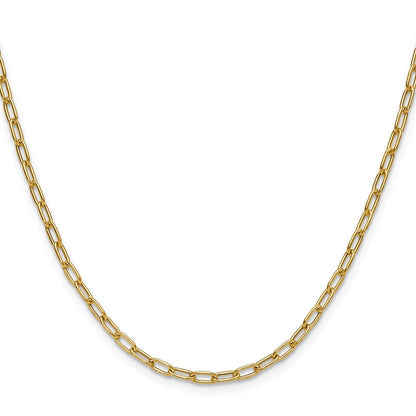 18 Inch 14K Yellow Gold 3.0mm Semi Solid Paperclip Chain Necklace