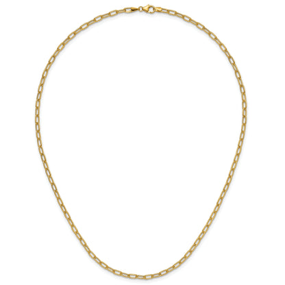 2 Inch 14K Yellow Gold 3.0mm Semi Solid Paperclip Chain Necklace