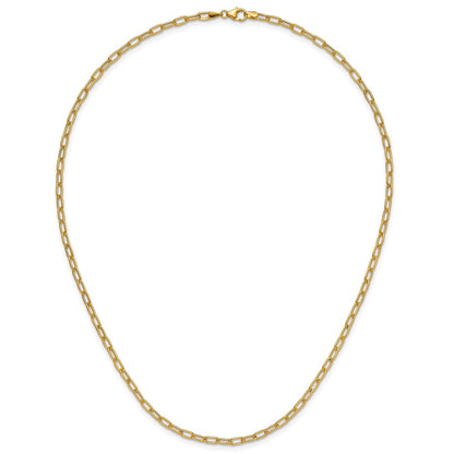 18 Inch 14K Yellow Gold 3.0mm Semi Solid Paperclip Chain Necklace