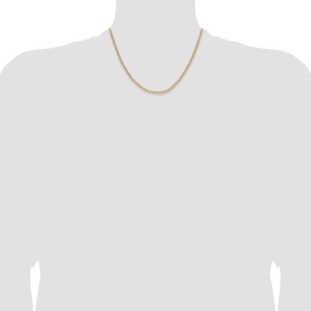 18 Inch 14K Yellow Gold 3.0mm Semi Solid Paperclip Chain Necklace