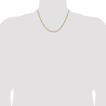 18 Inch 14K Yellow Gold 3.0mm Semi Solid Paperclip Chain Necklace