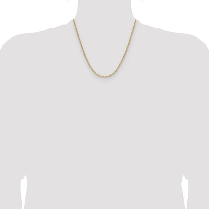 2 Inch 14K Yellow Gold 3.0mm Semi Solid Paperclip Chain Necklace