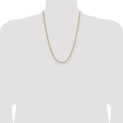 24 Inch 14K Yellow Gold 3.0mm Semi Solid Paperclip Chain Necklace