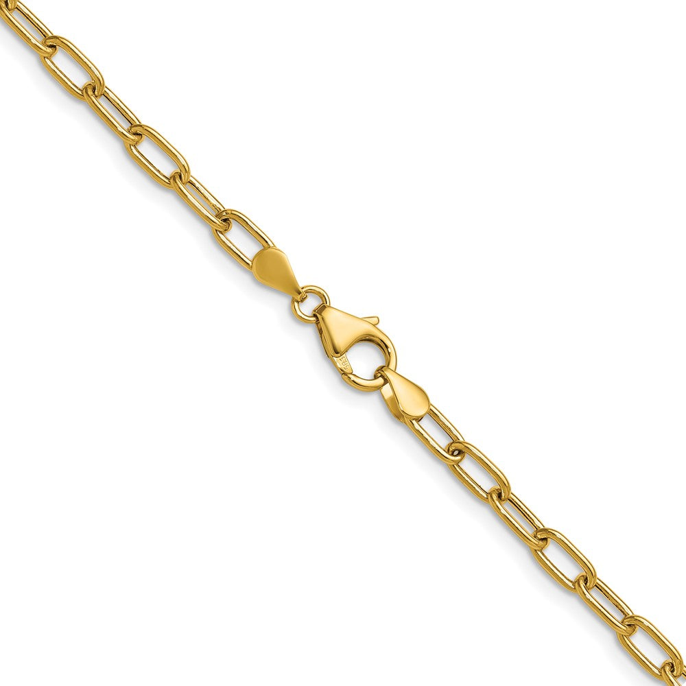 2 Inch 14K Yellow Gold 3.7mm Semi Solid Paperclip Chain Necklace