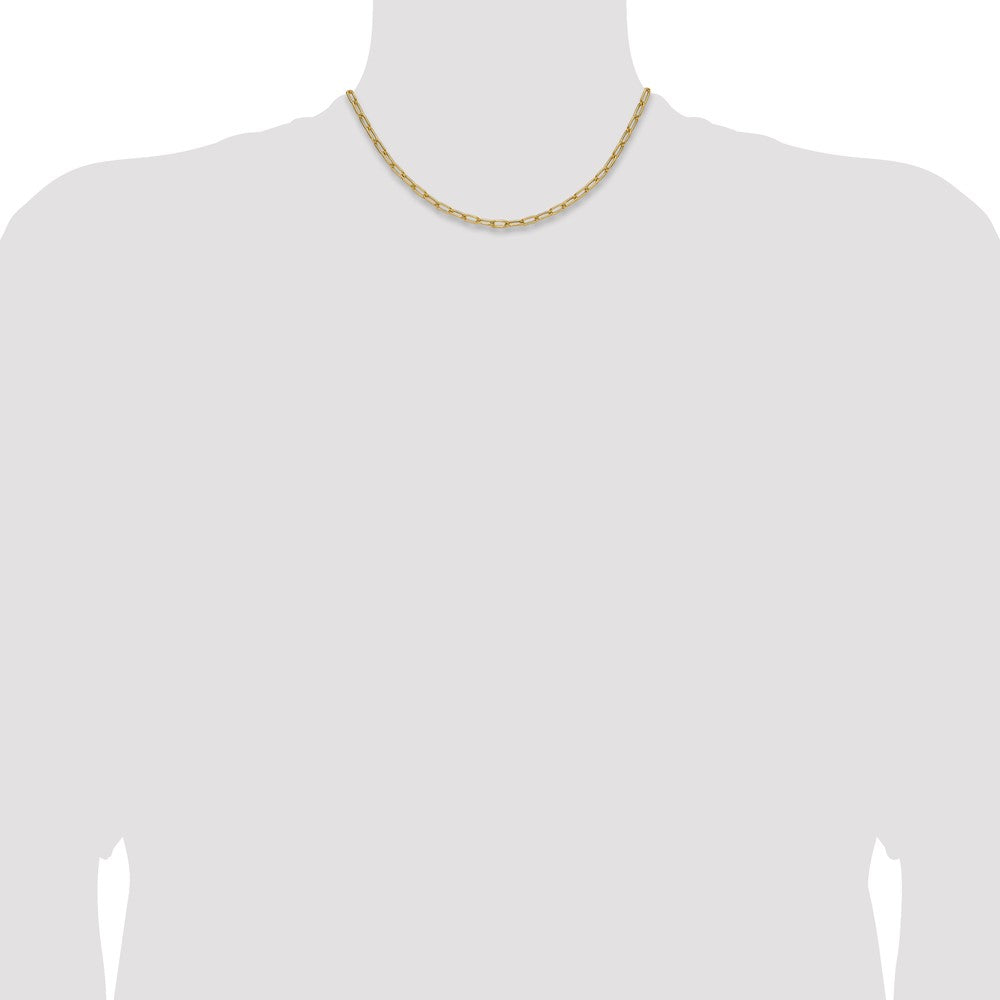 16 Inch 14K Yellow Gold 3.7mm Semi Solid Paperclip Chain Necklace