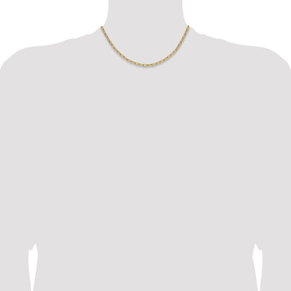16 Inch 14K Yellow Gold 3.7mm Semi Solid Paperclip Chain Necklace