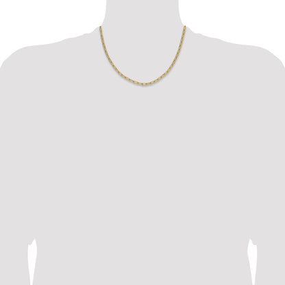 18 Inch 14K Yellow Gold 3.7mm Semi Solid Paperclip Chain Necklace