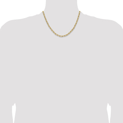 18 Inch 14K Yellow Gold 4.5mm Semi Solid Paperclip Chain Necklace