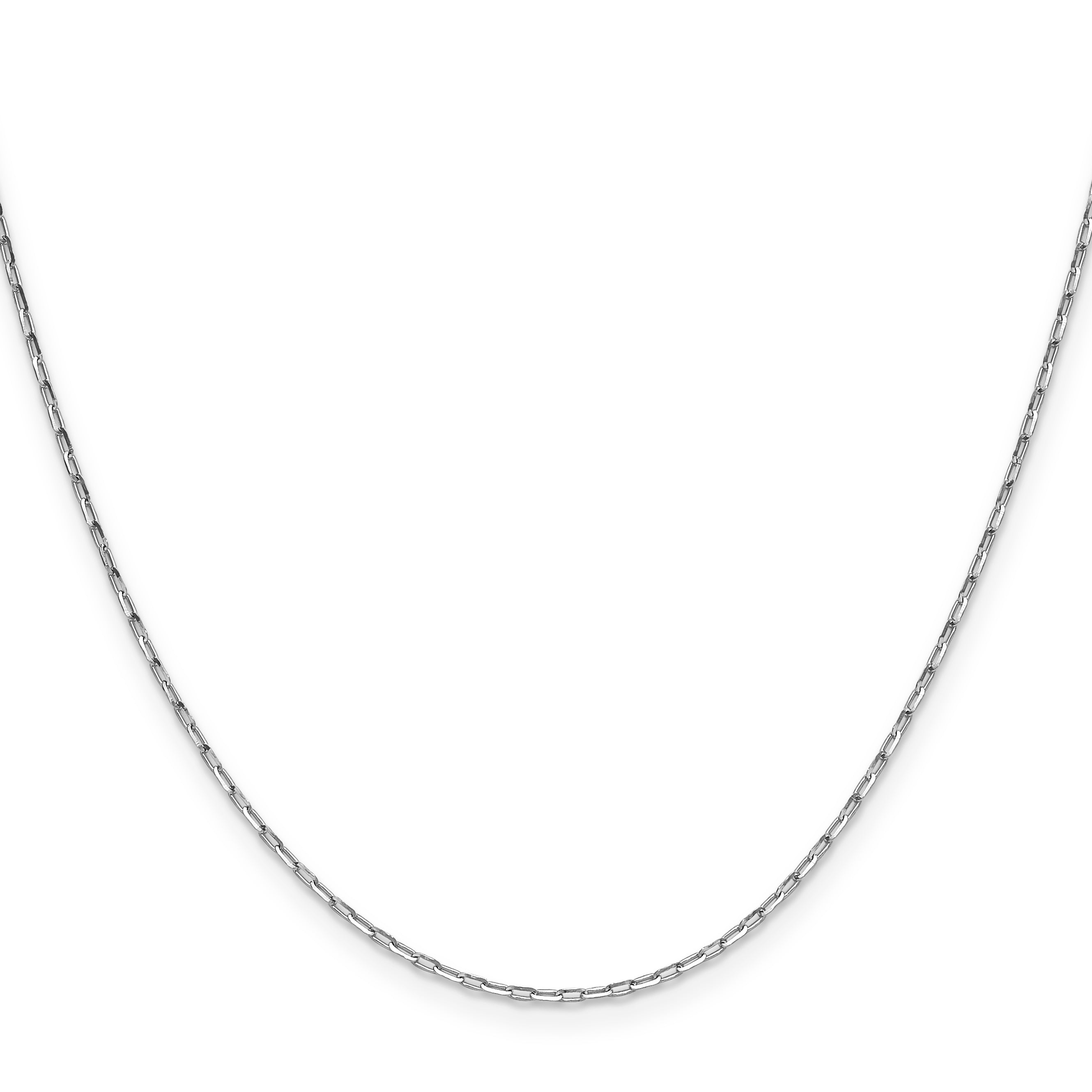 16 Inch 14K White Gold 1.4mm D/C Open Long Link Cable Chain Necklace