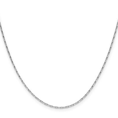 16 Inch 14K White Gold 1.4mm D/C Open Long Link Cable Chain Necklace