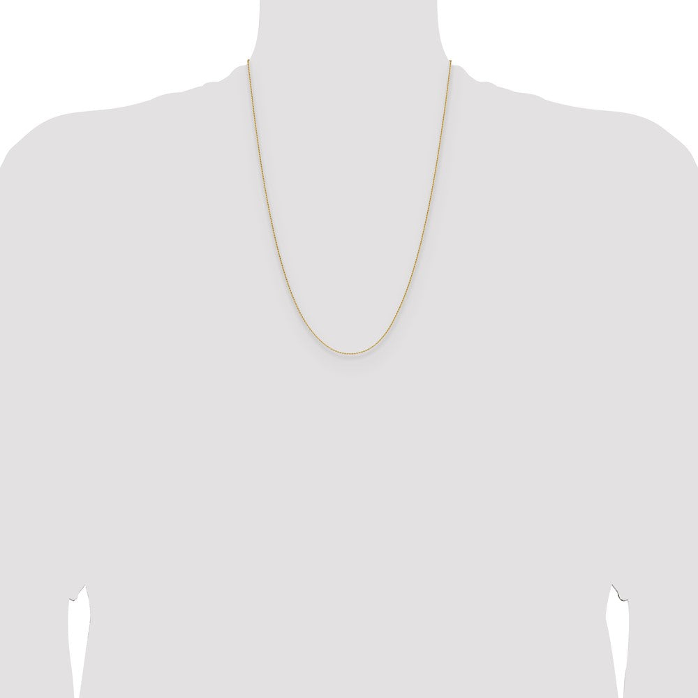 24 Inch 14K Yellow Gold 1mm D/C Oval Link Chain Necklace