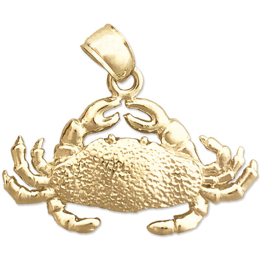 14K Gold Sealife Crab Pendant
