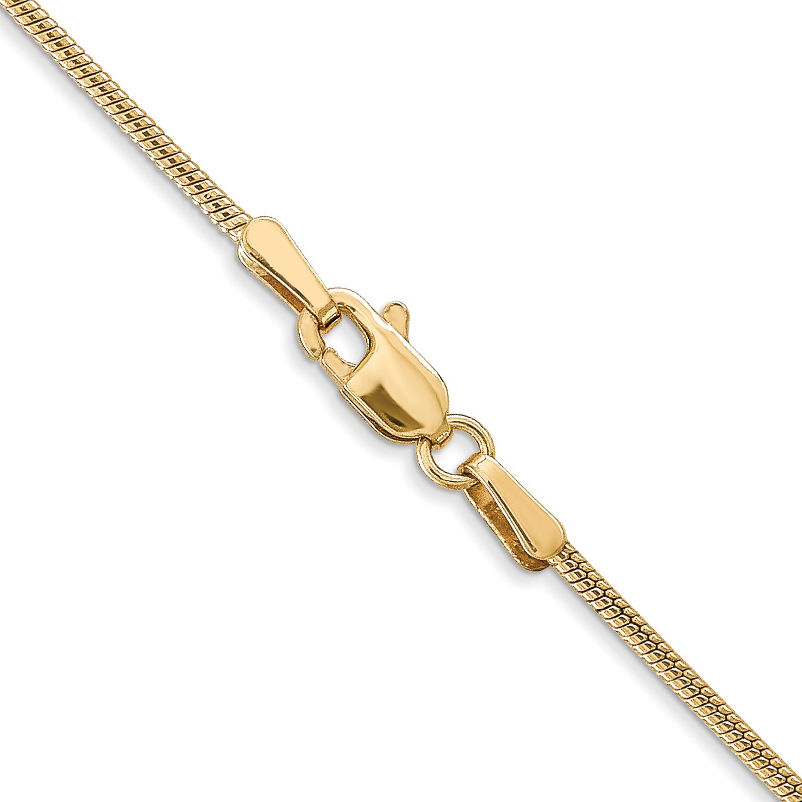 18 Inch 14K 1.3mm Round Snake Chain Necklace