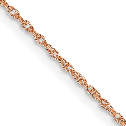 14K Rose Gold 24 Inch Carded .7mm Cable Rope With Spring Ring Clasp Chain Necklace