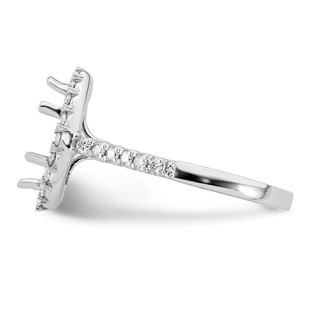 True Origin 14K White Gold 5/8 carat Lab Grown Diamond VS+ F+ Semi-Mount Marquise Halo Engagement Ring