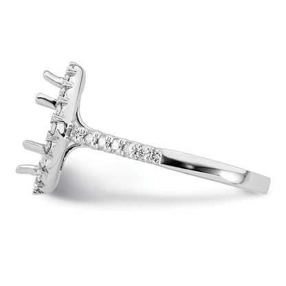 True Origin 14K White Gold 5/8 carat Lab Grown Diamond VS+ F+ Semi-Mount Marquise Halo Engagement Ring