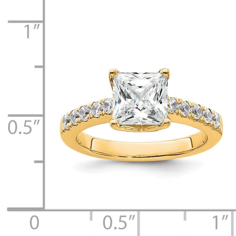 True Origin 14K Yellow Gold 3/8 carat Lab Grown Diamond VS+ F+ Semi-Mount Princess Engagement Ring