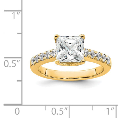 True Origin 14K Yellow Gold 3/8 carat Lab Grown Diamond VS+ F+ Semi-Mount Princess Engagement Ring