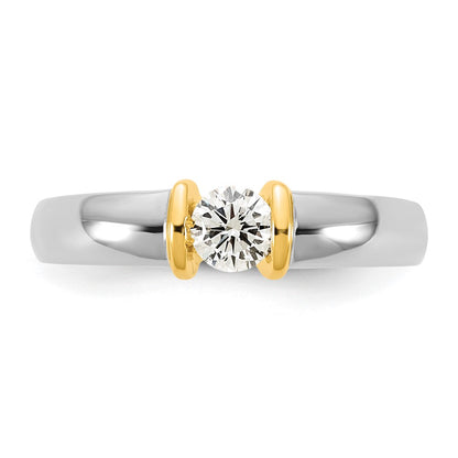 14K Two-Tone Gold .33ct Ladies Diamond Wedding Band Ring
