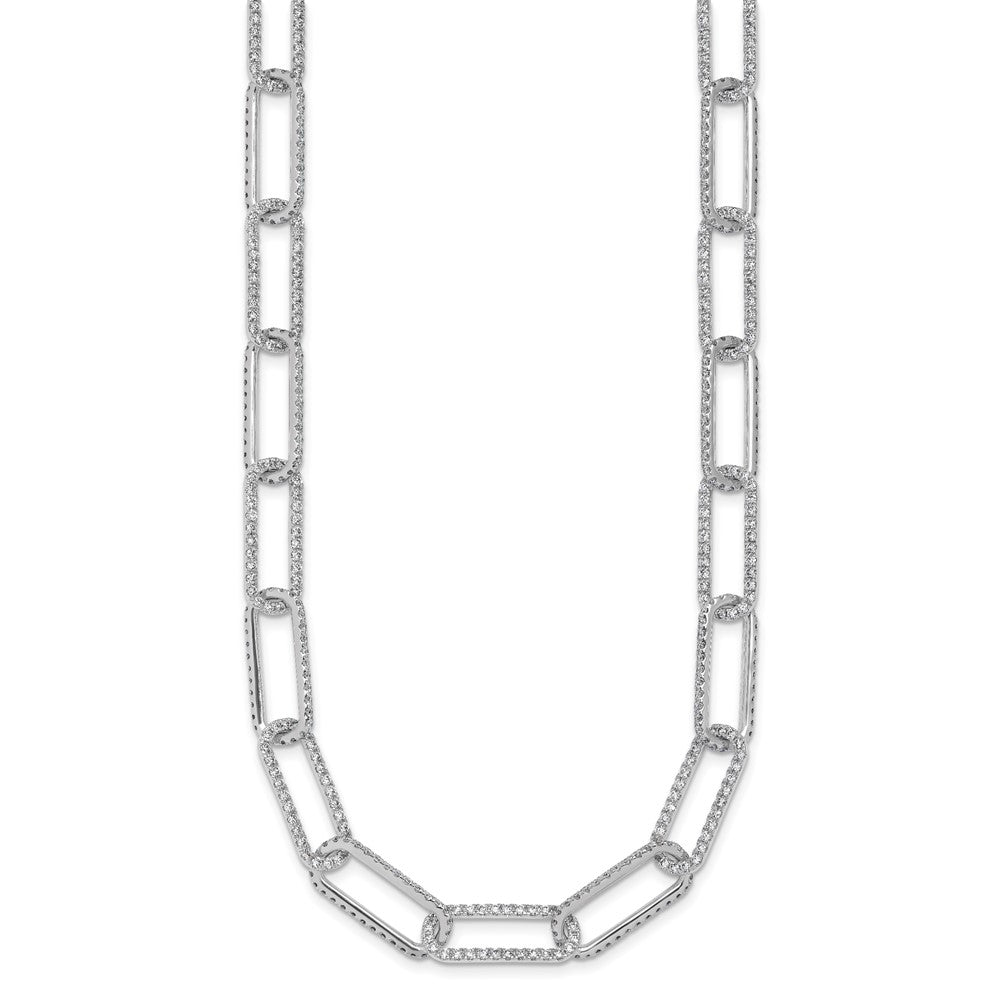 True Origin 14K White Gold 8 5/8 carat Lab Grown Diamond VS+ F+ 18 in Complete Link Necklace