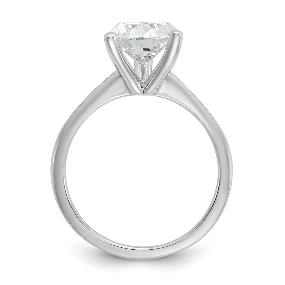 14K White Gold 3 carat Certified Lab Grown Diamond VS+ F+ Pear Solitaire Complete Engagement Ring