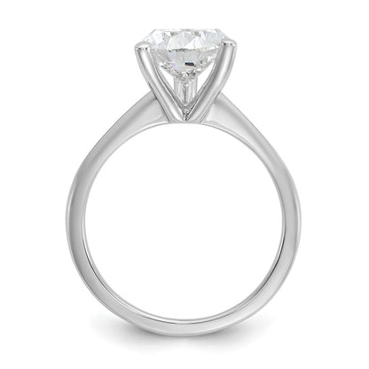 14K White Gold 3 carat Certified Lab Grown Diamond VS+ F+ Pear Solitaire Complete Engagement Ring