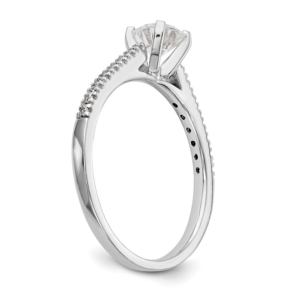 14K White Gold Peg Set 1/10 carat Diamond Semi-mount Engagement Ring