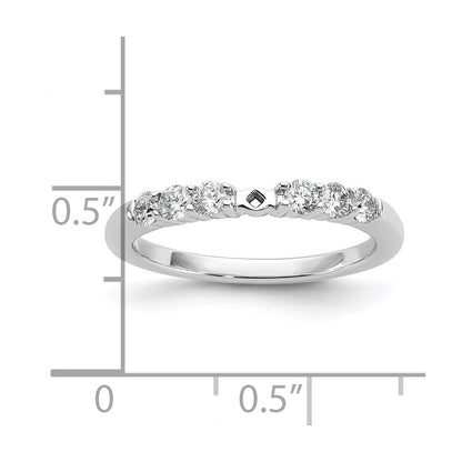 14K White Gold Peg Set 3/8 carat Diamond Semi-mount Engagement Ring