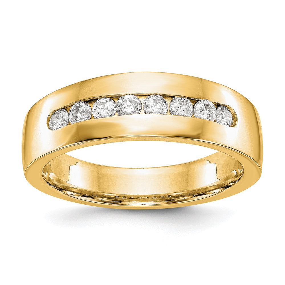 True Origin 14K Yellow Gold Men's 1/2 carat Lab Grown Diamond VS+ F+ Complete Channel Wedding Band Ring